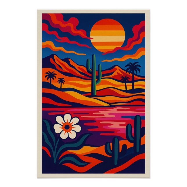 Surreal landscape of the Vibrant Desert Poster (Front)
