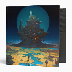 Surreal Landscape Towering City Fantasy Art 3 Ring Binder
