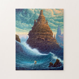 Surreal Landscape Towering City Fantasy Art Jigsaw Puzzle