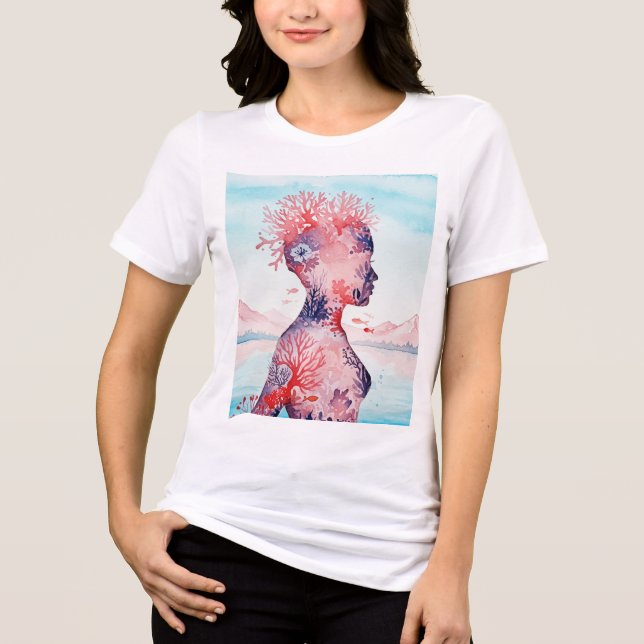 Surreal landscape Tri-Blend shirt (Front)