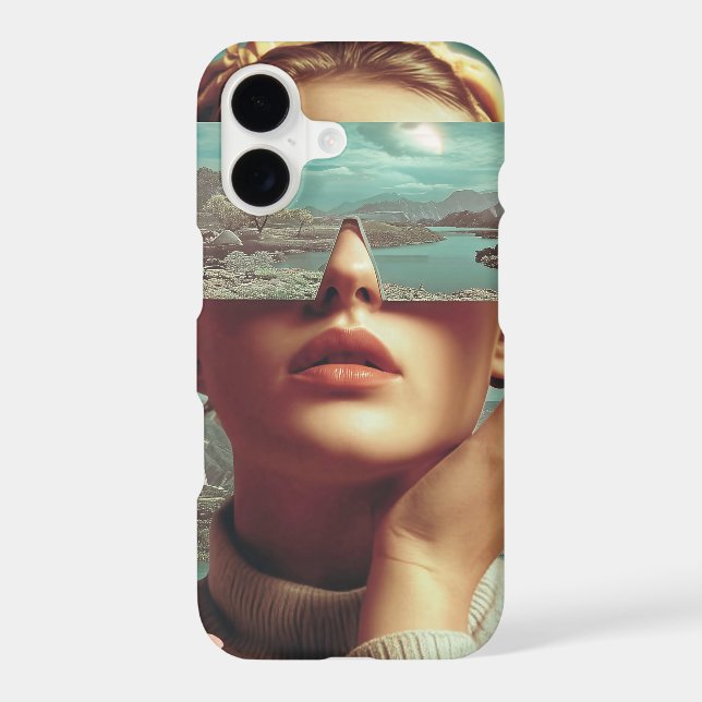 Surreal Landscape Vision, Surreal female portrait  iPhone Case (Back)