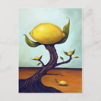 Surreal Lemon Tree Postcard by paintingmaniac at Zazzle