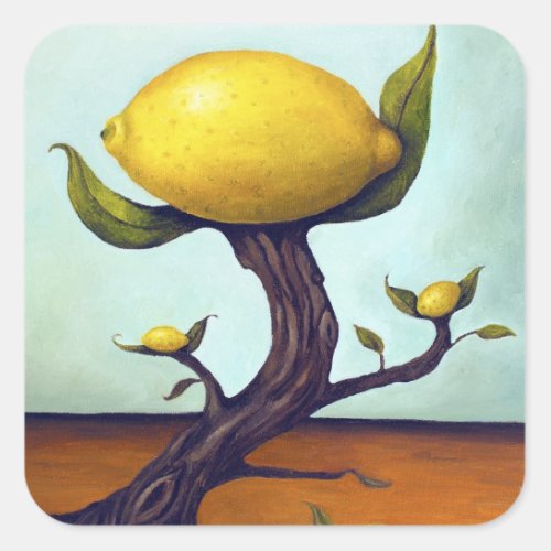 Surreal Lemon Tree Square Sticker
