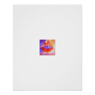 Surreal Lip Eye Vivid Color Portrait Poster