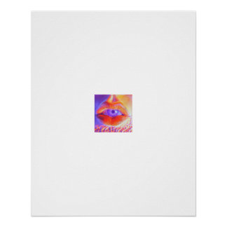 Surreal Lip Eye Vivid Color Portrait Poster