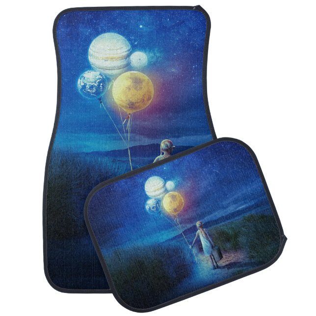 Surreal Little Girl Leaving Home for Other Worlds Car Floor Mat (Set)