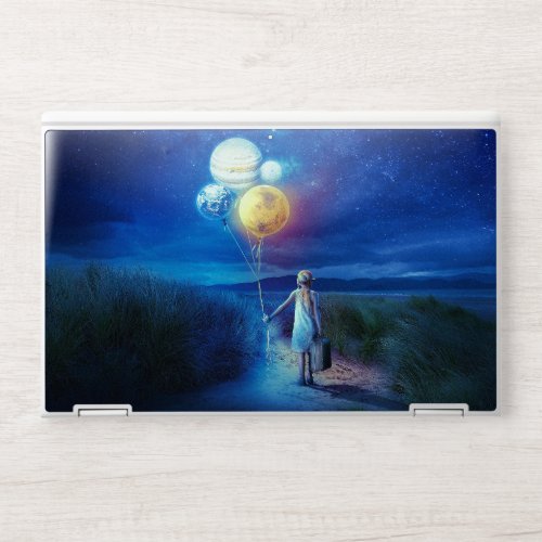 Surreal Little Girl Leaving Home for Other Worlds HP Laptop Skin