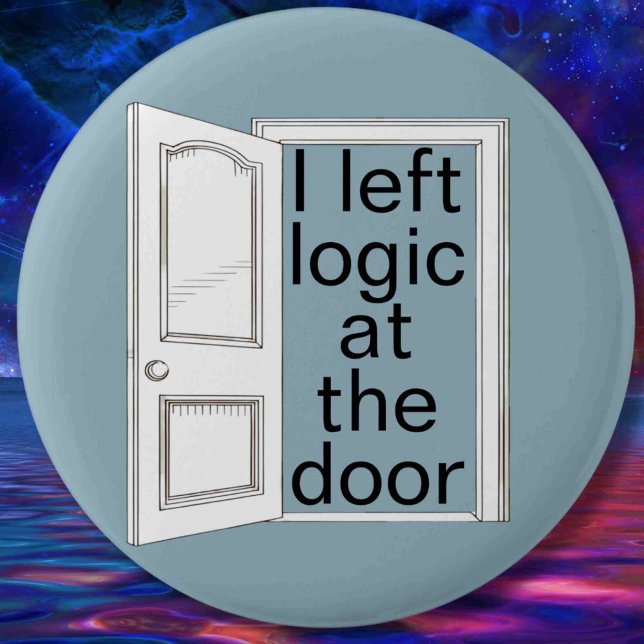 Surreal logic party, modern surrealism button (Surreal pin badge)