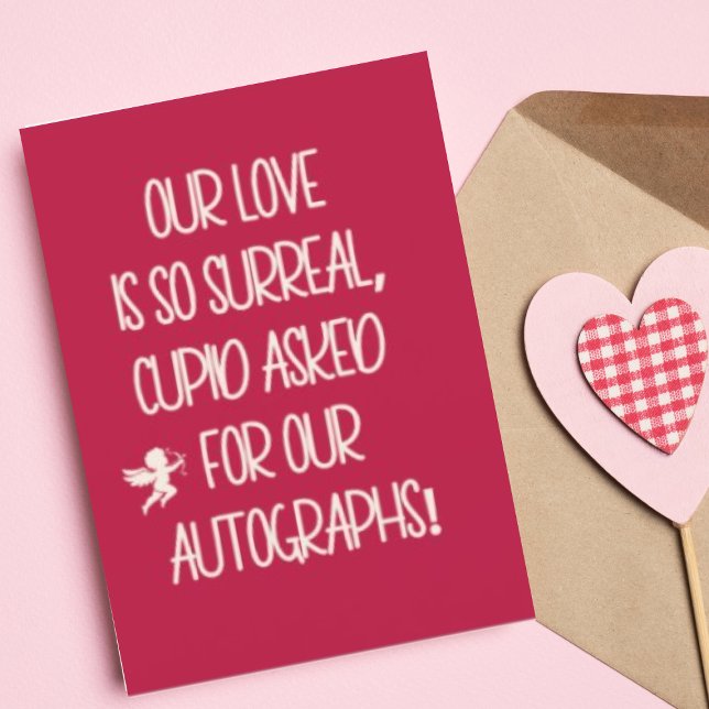 Surreal Love Funny Cute Cupid Valentines Day Holiday Card (Buy or Download Now!)