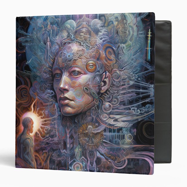 Surreal Man Visionary Art 3 Ring Binder (Front/Inside)