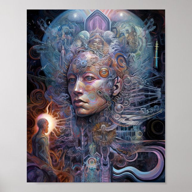 Surreal Man Visionary Art Poster (Front)
