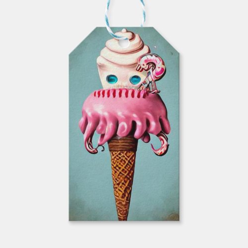Surreal Marshmallow Ice Cream Gift Tags