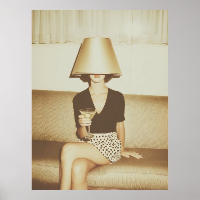 Surreal Martini Mood Portrait Poster (Front)