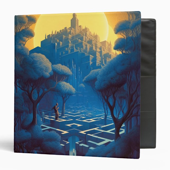 Surreal Maze City 3 Ring Binder (Front/Inside)