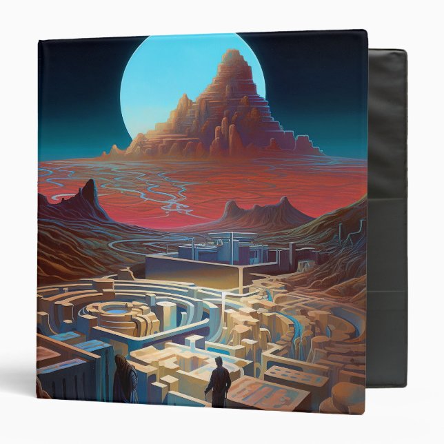 Surreal Maze Landscape 3 Ring Binder (Front/Inside)
