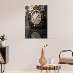 Surreal Melting Clock Poster – Abstract Dream Art