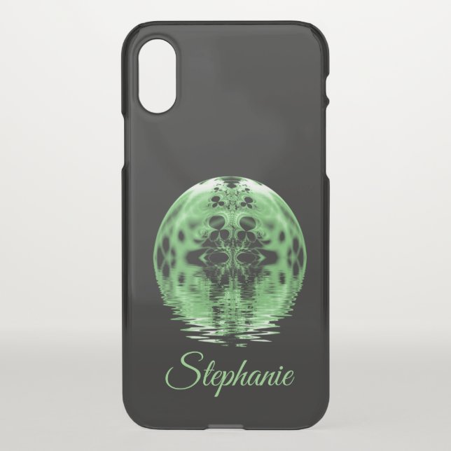 Surreal Moon Green and Black Personal Uncommon iPhone Case (Back)