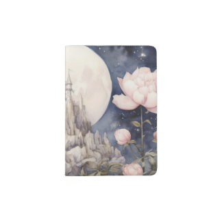 Surreal Moonstone Tower with Peonies Passport Holder