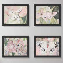 Surreal Moth Wall Art Sets