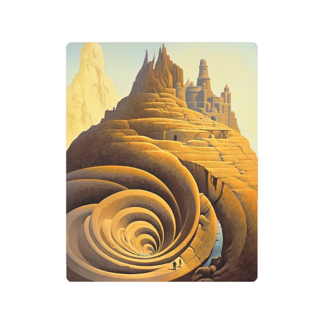 Surreal Mountain City Fantasy Art (Front)