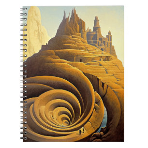 Surreal Mountain City Fantasy Art Notebook