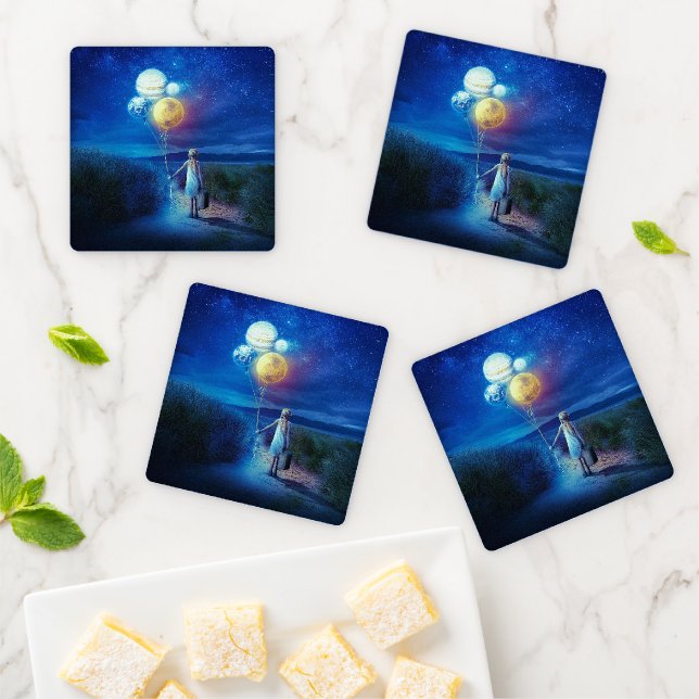 Surreal Moving to Her Future  Coaster Set (In Situ)