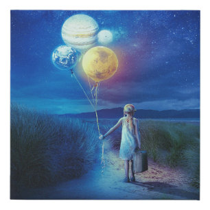 Surreal Moving to Her Future Faux Canvas Print