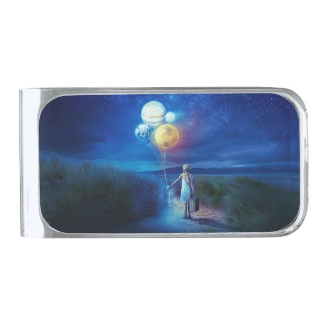 Surreal Moving to Her Future  Silver Finish Money Clip (Front)