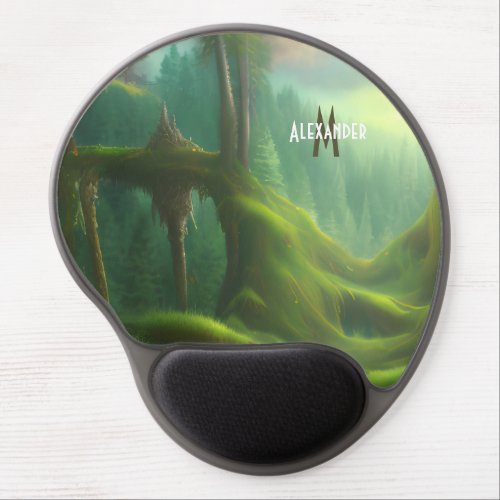 Surreal Mystical Forest  Gel Mouse Pad