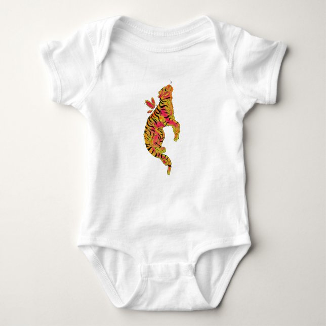 Surreal Neon Tiger Baby Bodysuit (Front)
