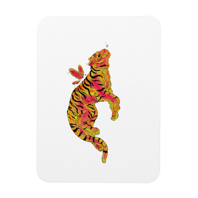 Surreal Neon Tiger Magnet (Vertical)