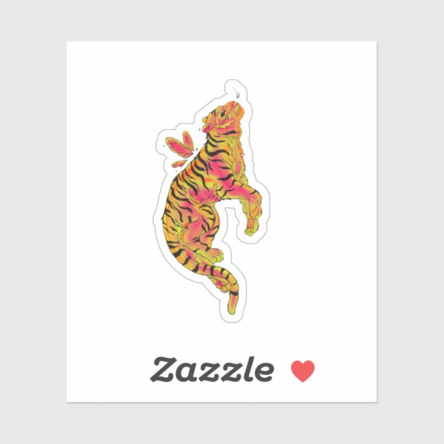 Surreal Neon Tiger Sticker (Sheet)