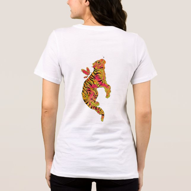 Surreal Neon Tiger Tri-Blend Shirt (Back)