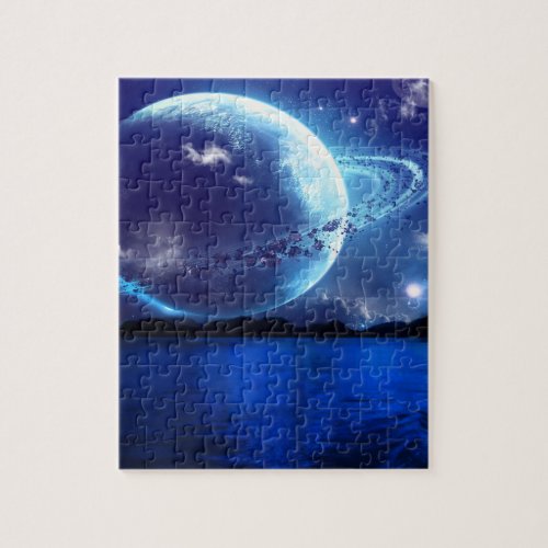 Surreal Night Time Planet Jigsaw Puzzle