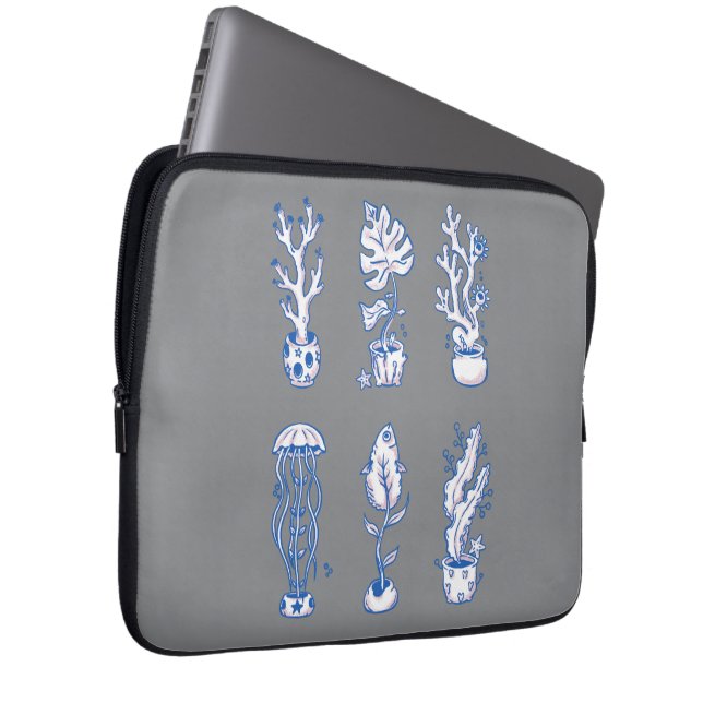 Surreal Ocean Botanicals Laptop Sleeve (Front Right)
