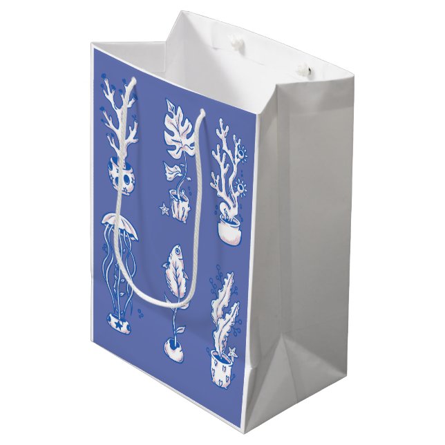 Surreal Ocean Botanicals Medium Gift Bag (Front Angled)