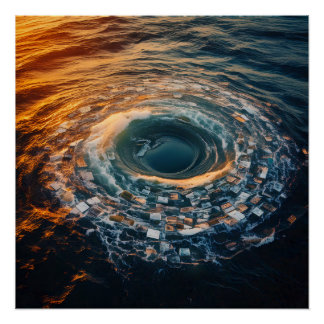 Surreal Ocean Maelstrom of Memories Poster