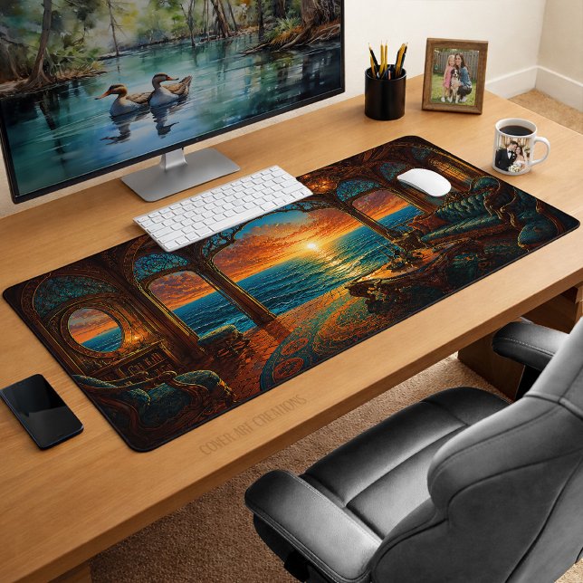 Surreal Ocean Sunset Escape Desk Mat (Creator Uploaded)