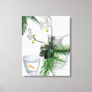 Surreal Orchid Goldfish Canvas Print