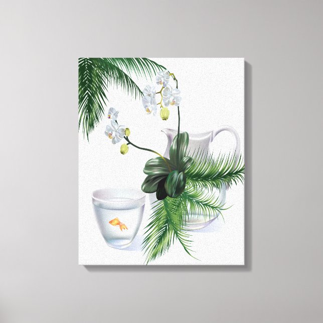 Surreal Orchid Goldfish Canvas Print (Front)