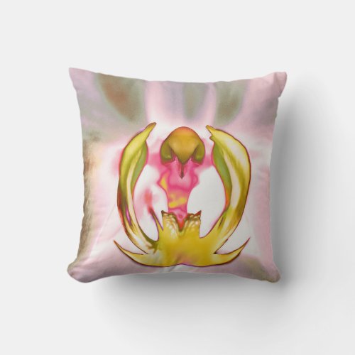 Surreal Orchid Print Throw Pillow