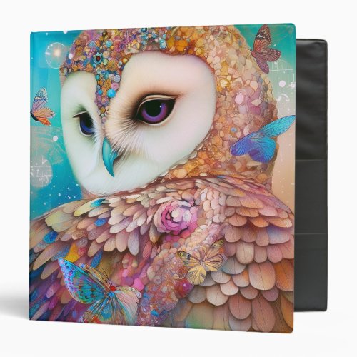 Surreal Owl Fantasy Art 3 Ring Binder