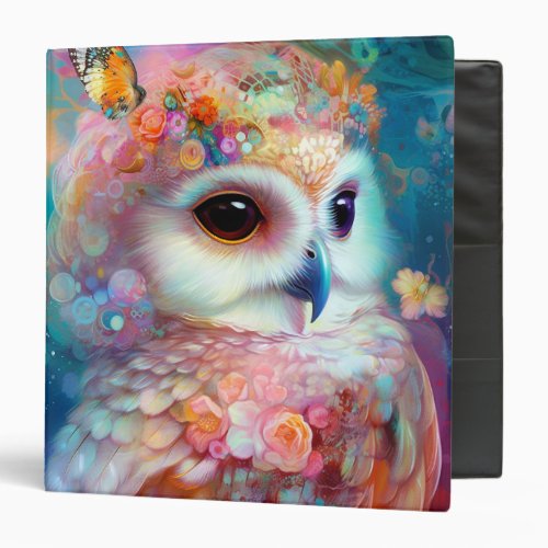 Surreal Owl Fantasy Art 3 Ring Binder