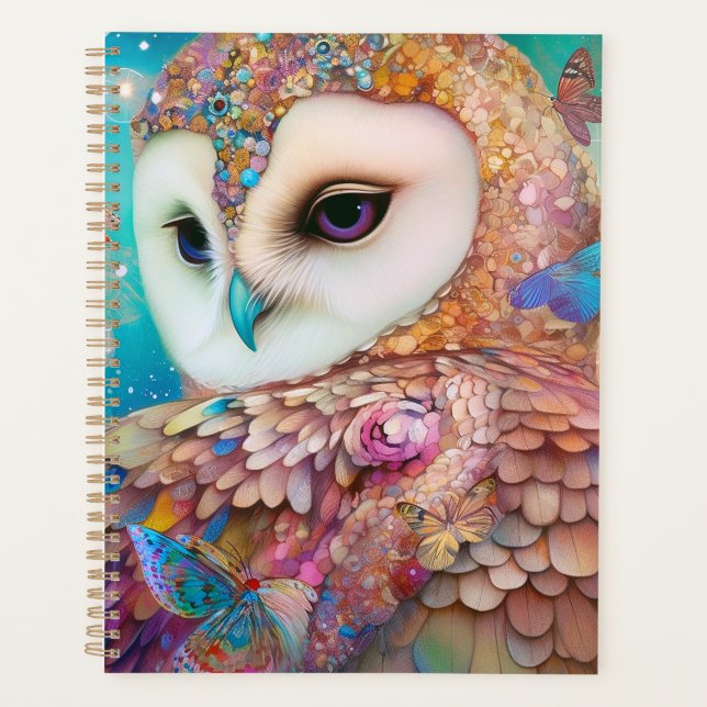 Surreal Owl Fantasy Art Planner (Front)