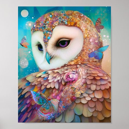 Surreal Owl Fantasy Art Poster