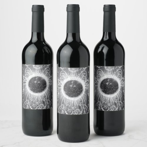 Surreal Painted Cosmic Window Wine Label