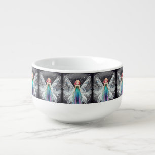 Surreal Painted Redhead Rainbow Fairy Soup Mug