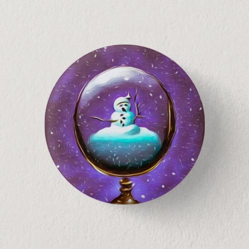 Surreal Painted Vintage Snow Globe Button