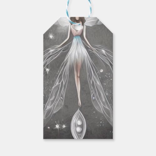 Surreal Painted White Dress Fairy Gift Tags