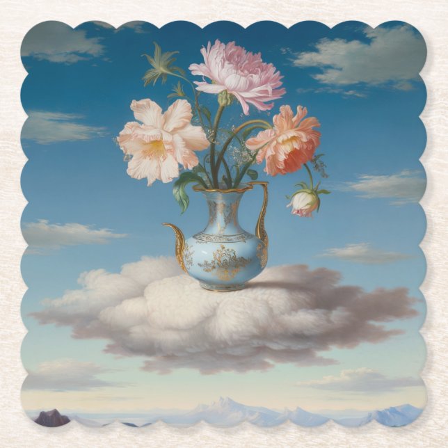 Surreal Painting Flowers Coaster Set (Front)